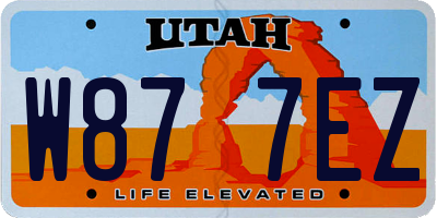 UT license plate W877EZ