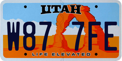 UT license plate W877FE