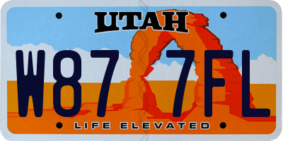 UT license plate W877FL