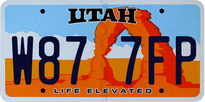 UT license plate W877FP