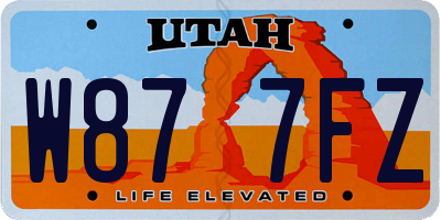 UT license plate W877FZ