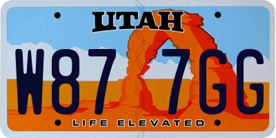 UT license plate W877GG