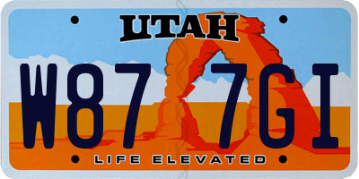 UT license plate W877GI