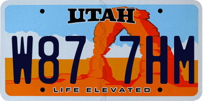 UT license plate W877HM