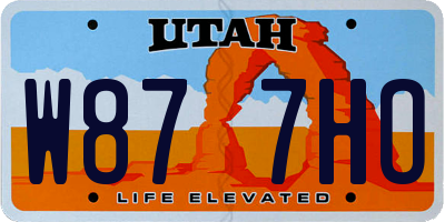 UT license plate W877HO