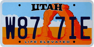 UT license plate W877IE
