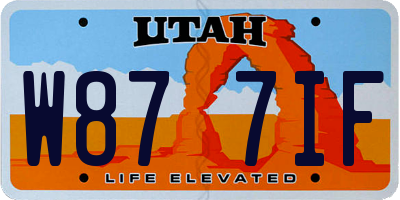 UT license plate W877IF