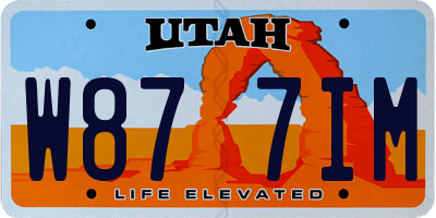 UT license plate W877IM