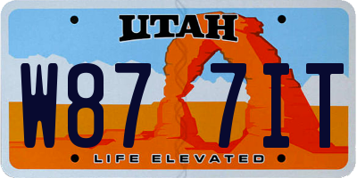 UT license plate W877IT