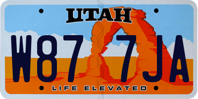 UT license plate W877JA