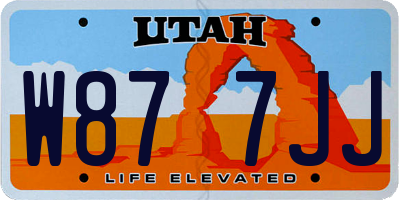 UT license plate W877JJ