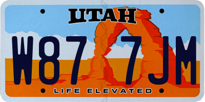 UT license plate W877JM