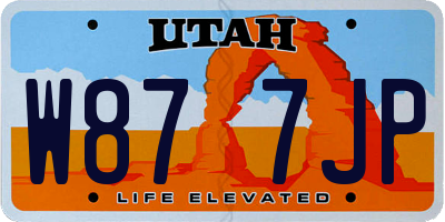 UT license plate W877JP