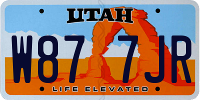 UT license plate W877JR