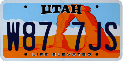 UT license plate W877JS