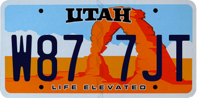 UT license plate W877JT