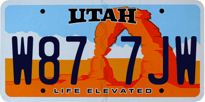UT license plate W877JW