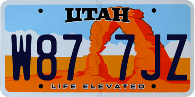 UT license plate W877JZ