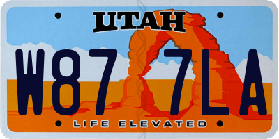 UT license plate W877LA