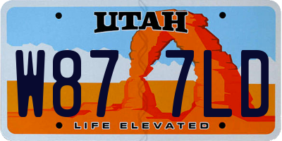 UT license plate W877LD