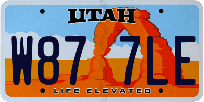 UT license plate W877LE