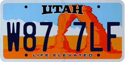 UT license plate W877LF