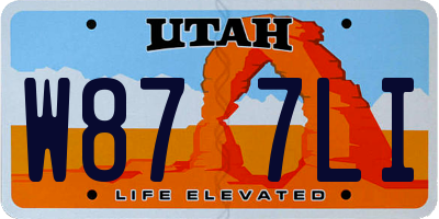UT license plate W877LI