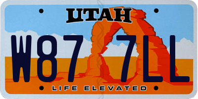 UT license plate W877LL