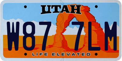 UT license plate W877LM