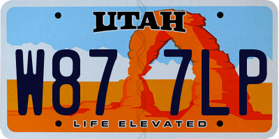 UT license plate W877LP