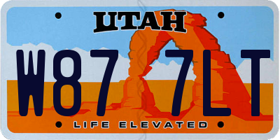 UT license plate W877LT