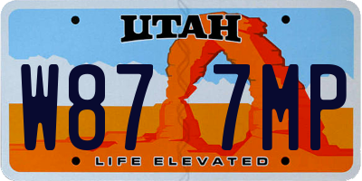 UT license plate W877MP