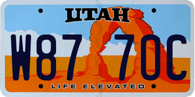 UT license plate W877OC