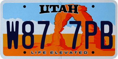 UT license plate W877PB