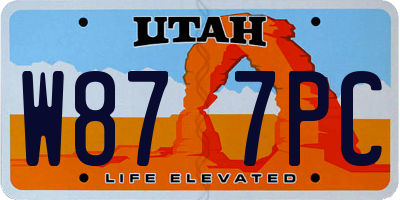 UT license plate W877PC
