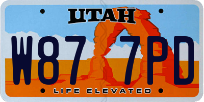 UT license plate W877PD