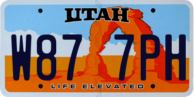 UT license plate W877PH