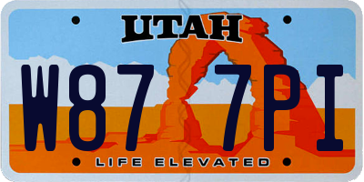 UT license plate W877PI