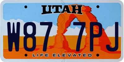 UT license plate W877PJ