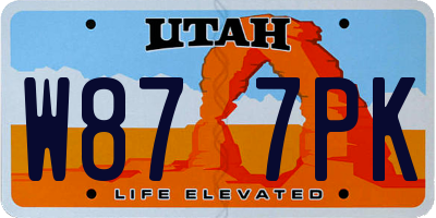 UT license plate W877PK