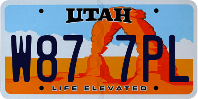 UT license plate W877PL