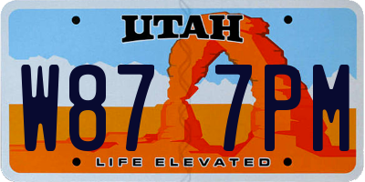 UT license plate W877PM