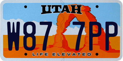 UT license plate W877PP