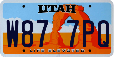 UT license plate W877PQ