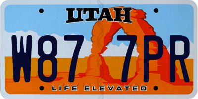 UT license plate W877PR