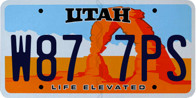 UT license plate W877PS