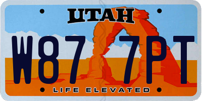 UT license plate W877PT
