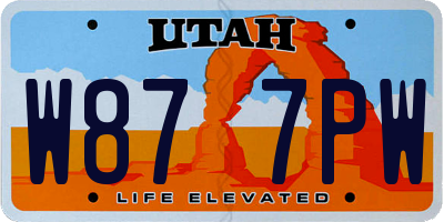 UT license plate W877PW