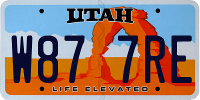 UT license plate W877RE
