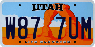 UT license plate W877UM